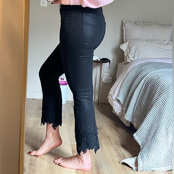 J BRAND SELENA MID-RISE CROP PANTS WITH LACE TRIM - Picture 5 of 8